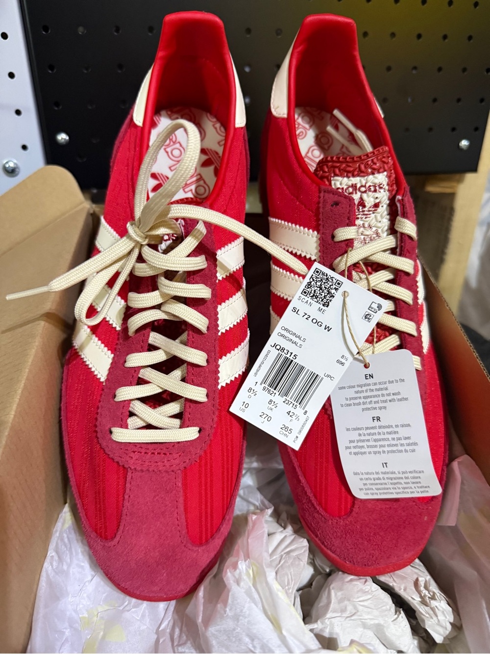 adidas Red & Cream Classic Retro Trainers